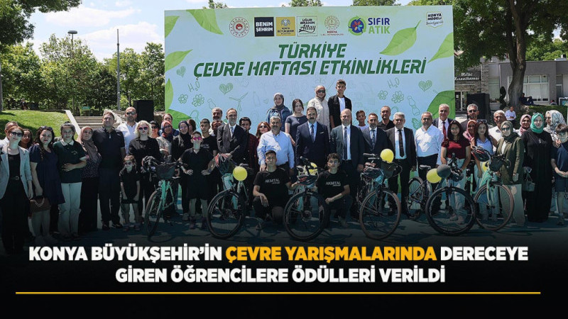  ÇEVRE YARIŞMALARINDA DERECEYE GİREN ÖĞRENCİLERE ÖDÜLLERİ VERİLDİ
