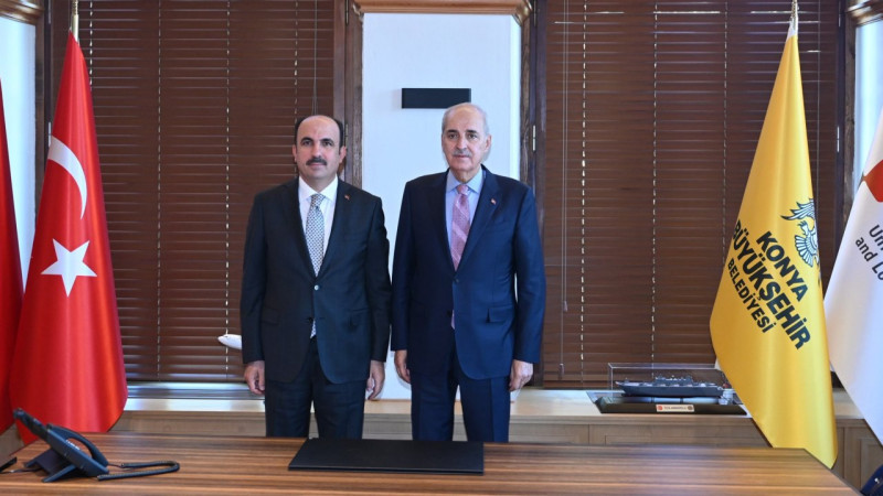 TBMM Başkanı Numan Kurtulmuş, Konya Büyükşehir Belediye Başkanı Uğur İbrahim Altay’ı Ziyaret Etti